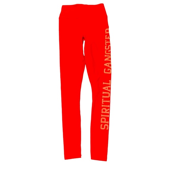 Spiritual Gangster Red Leggings, Yoga Pants - Picture 2 of 6
